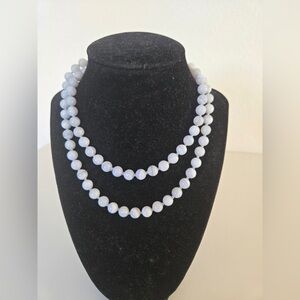 Snowflake Obsidian Gemstone Bead Necklace | 34” Long | Natural Stone | BOHO